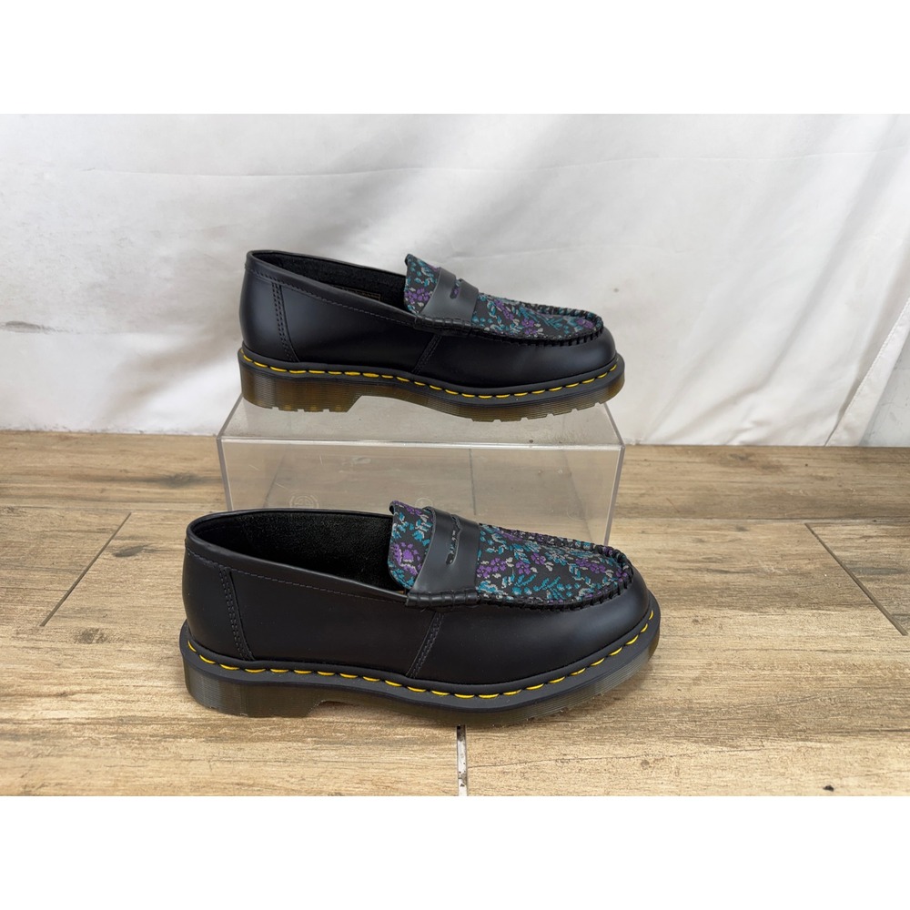 Dr. Martens Penton Floral Tapestry Loafers Black Leather Mens 9 GV 04 Y‎ - Picture 7 of 10